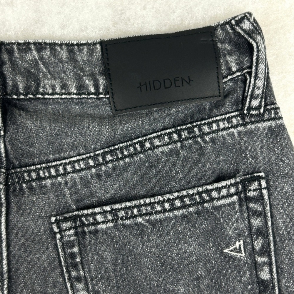 Hidden Los Angeles Jeans Womens 25‎ Washed Black Wide Leg Raw Hem Soft Cotton - Picture 7 of 16